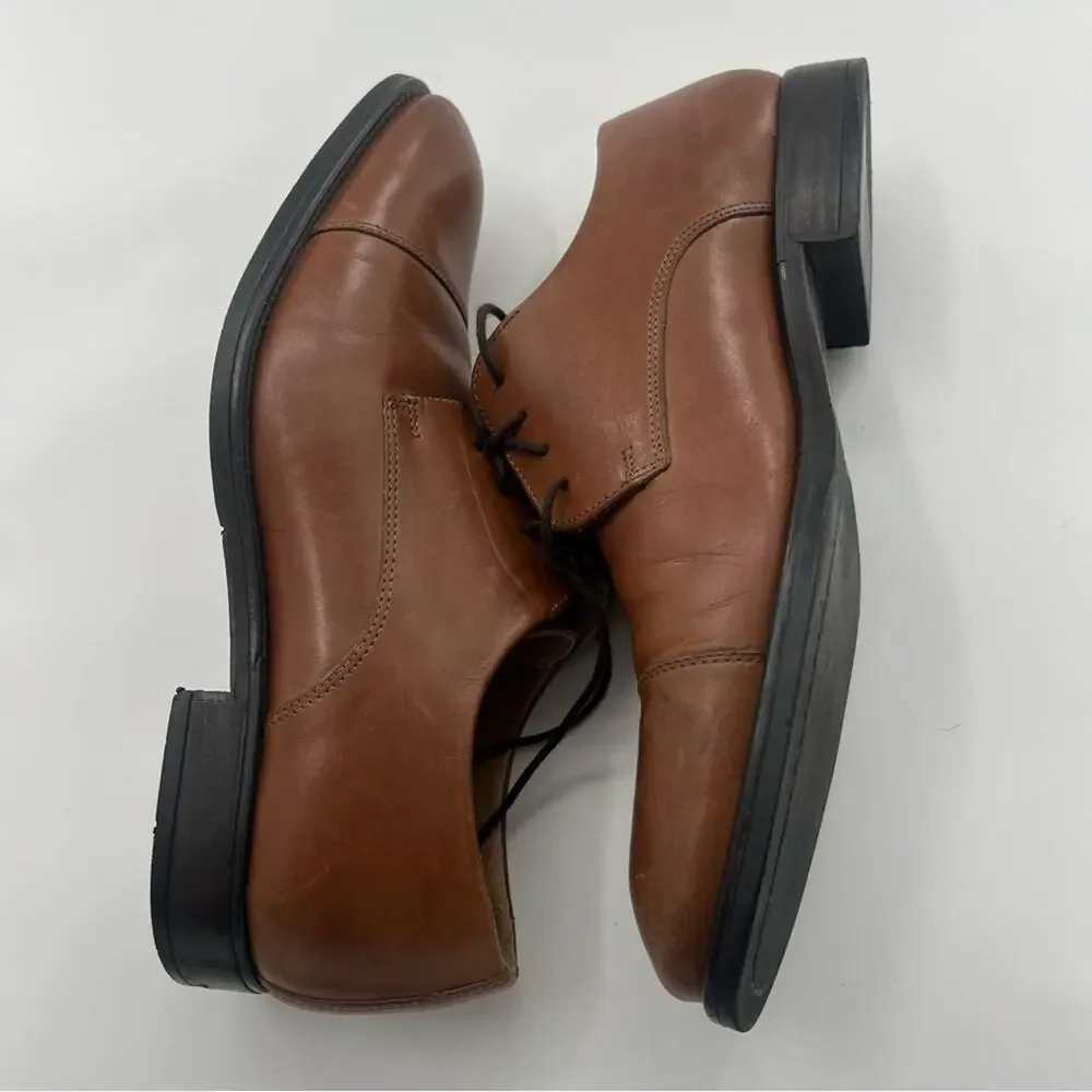 Vero Cuoio Men’s Tan Brown Leather Loathers Round Toe Lace Up Shoes Oxford